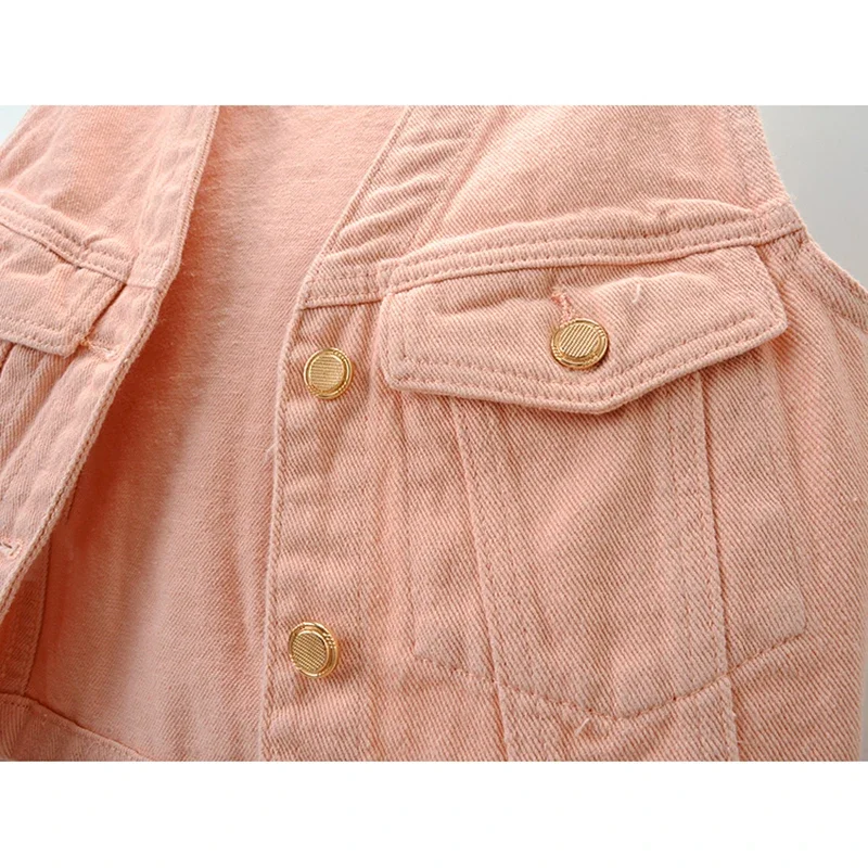 Summer Thin Fashion Pink Denim Vest Women Waistcoat Cowboy Sleeveless Jacket Coat V Neck Big Pocket Slim Short Jeans Vest Female
Summer Thin Fashion Pink Denim Vest Women Waistcoat Cowboy Sleeveless Jacket Coat V Neck Big Pocket Slim Short Jeans Vest Female