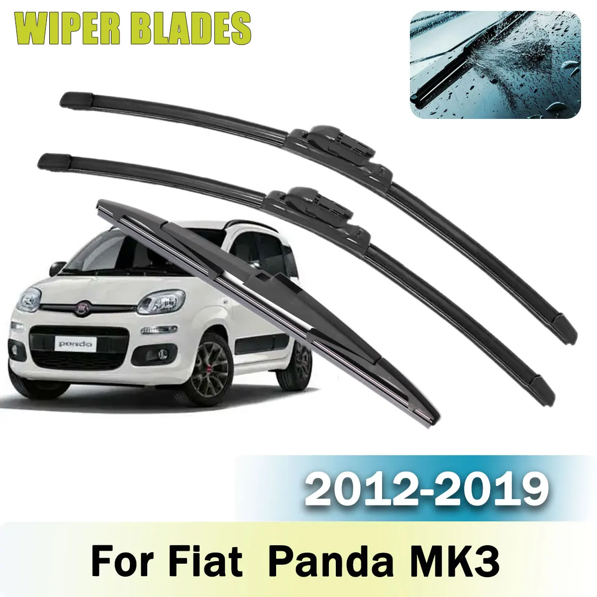 Car Front Rear Wiper Blades Brushes Set 3PCS For Fiat Panda MK3 2012-2019 Accessories Window Windscreen Windshield
Car Front Rear Wiper Blades Brushes Set 3PCS For Fiat Panda MK3 2012-2019 Accessories Window Windscreen Windshield