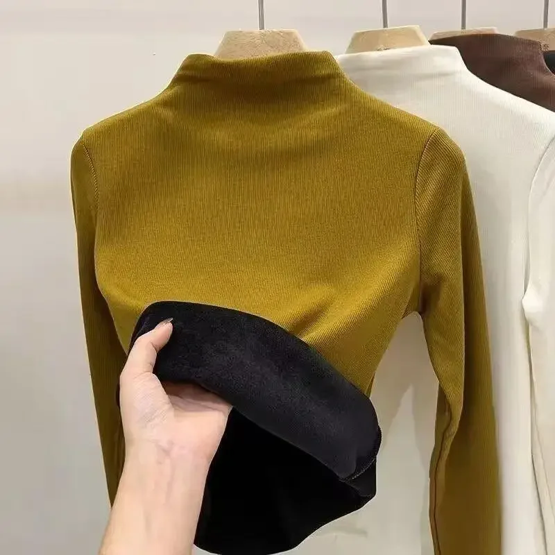 High quality Women's Sweater Thickened Long Sleeve Mock Neck Pullovers Women Autumn Winter Clothes Warm Solid Slim Top N1018-2
High quality Women's Sweater Thickened Long Sleeve Mock Neck Pullovers Women Autumn Winter Clothes Warm Solid Slim Top N1018-2