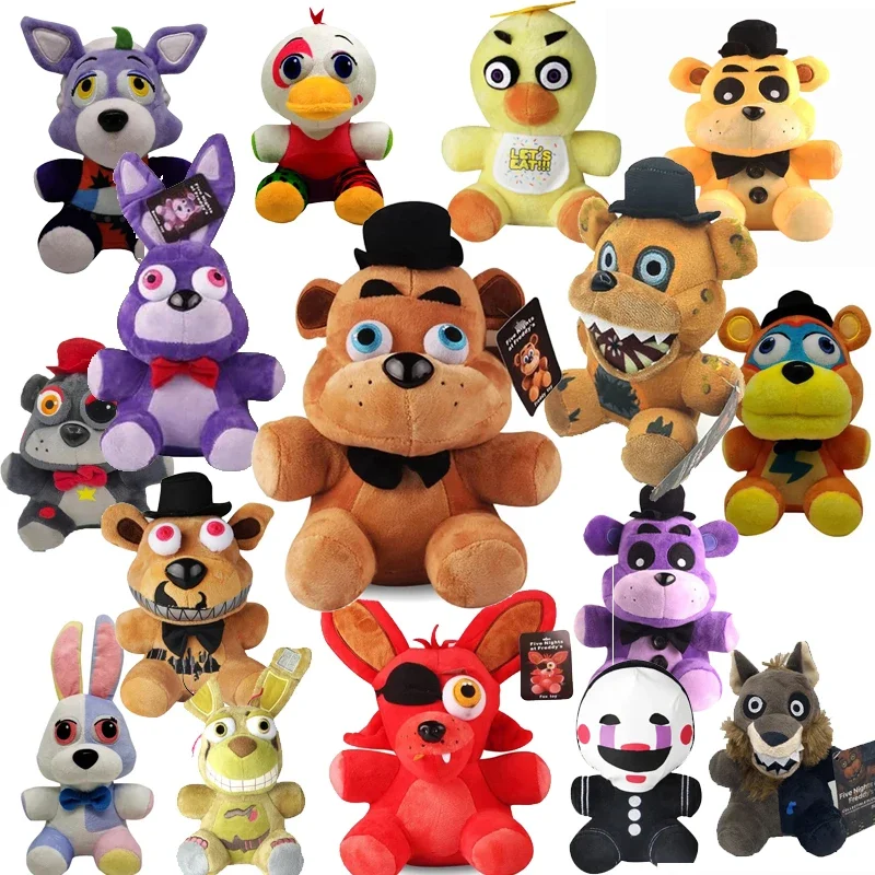 18cm Kawaii New F-naf Anime Plush Toy Cartoon Freddy Plush Doll Bear Sly Bunny Animal Fazbear Plush Toys Christmas gifts
18cm Kawaii New F-naf Anime Plush Toy Cartoon Freddy Plush Doll Bear Sly Bunny Animal Fazbear Plush Toys Christmas gifts