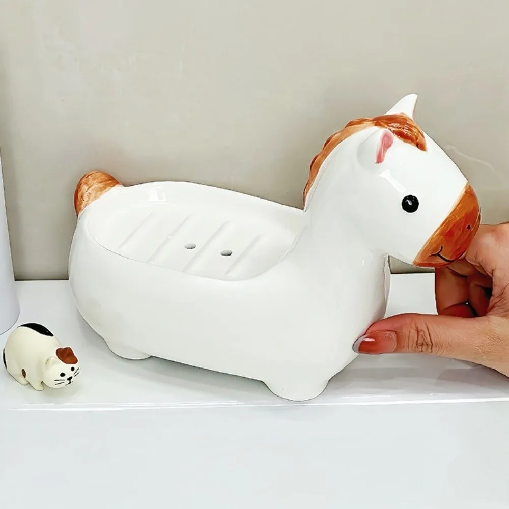 Cute Horse Soap Dish Soap Box Drainable Self Draining Soap Holder Soap Container Ceramic Bathroom Decor Organizer Household
Cute Horse Soap Dish Soap Box Drainable Self Draining Soap Holder Soap Container Ceramic Bathroom Decor Organizer Household