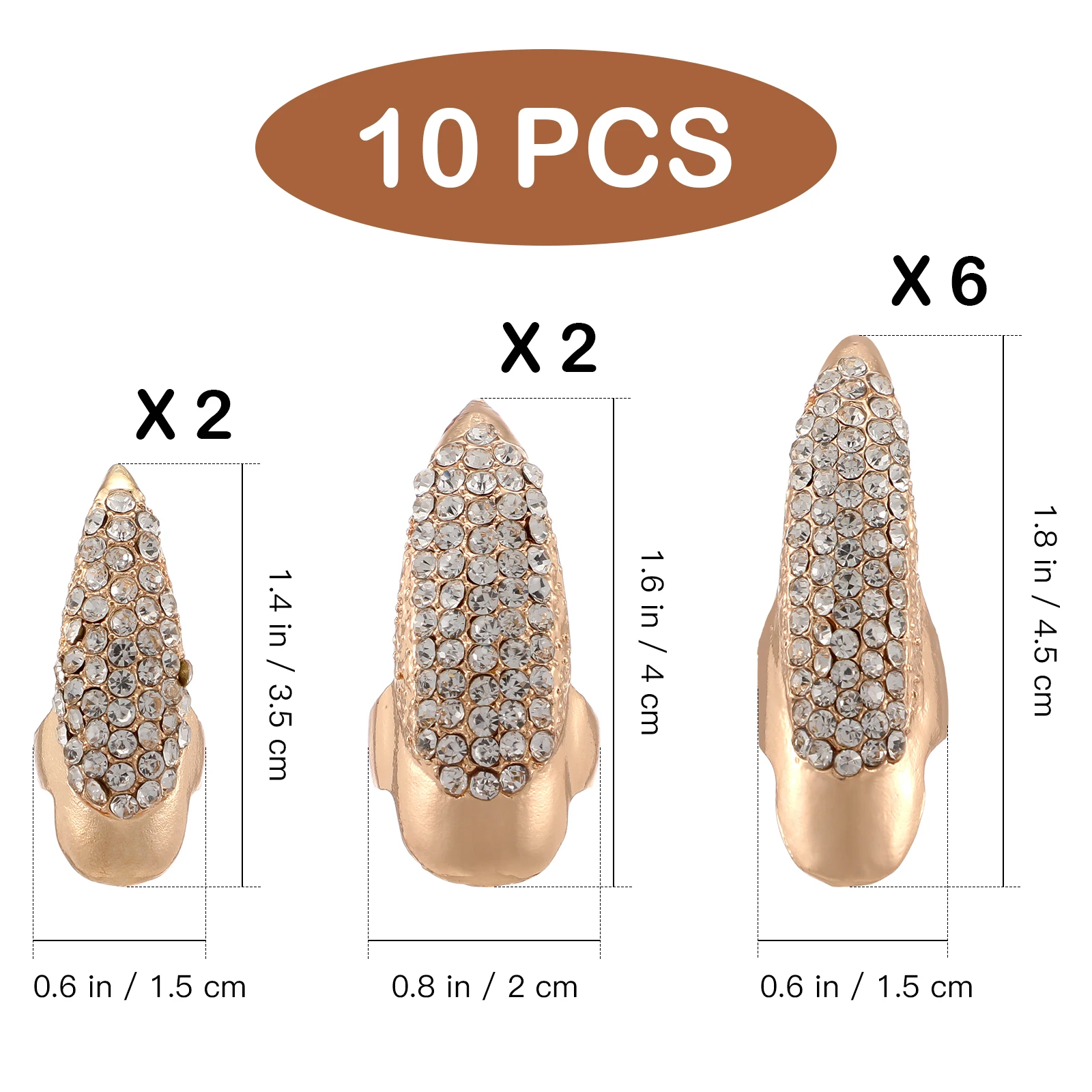 10pcs 3 Sizes Gothic Punk Style False Nail Claw Paw Finger Cosplay Decoration (Golden)
10pcs 3 Sizes Gothic Punk Style False Nail Claw Paw Finger Cosplay Decoration (Golden)