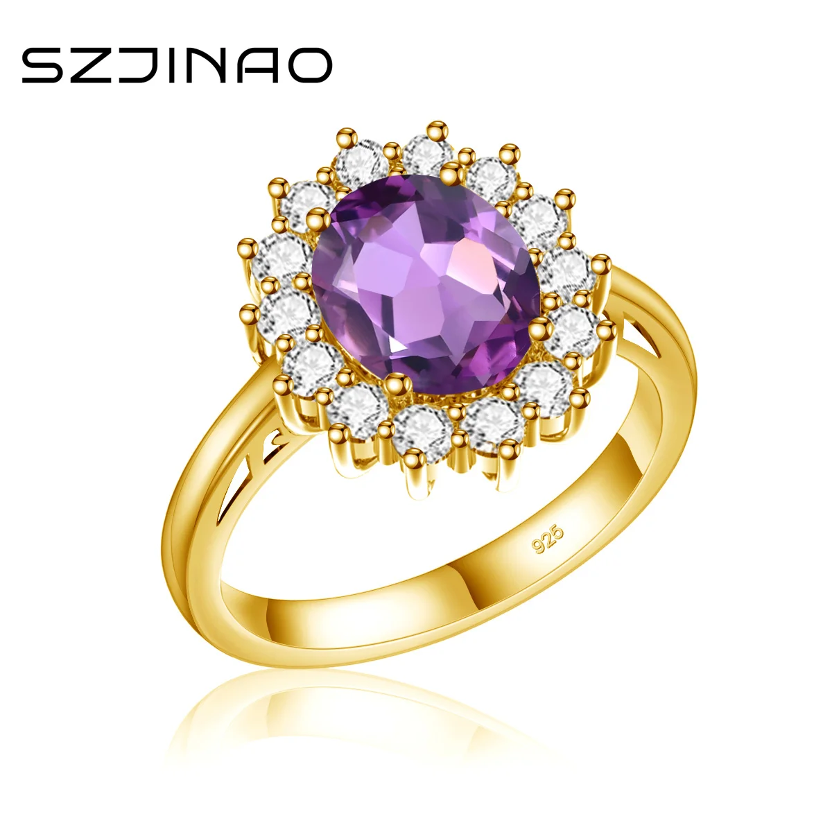 Elegant 100% 925 Sterling Sliver Amethyst Gemstones Rings For Women White Gold Plated Luxury Party Gift Female Quality Jewelry
Elegant 100% 925 Sterling Sliver Amethyst Gemstones Rings For Women White Gold Plated Luxury Party Gift Female Quality Jewelry