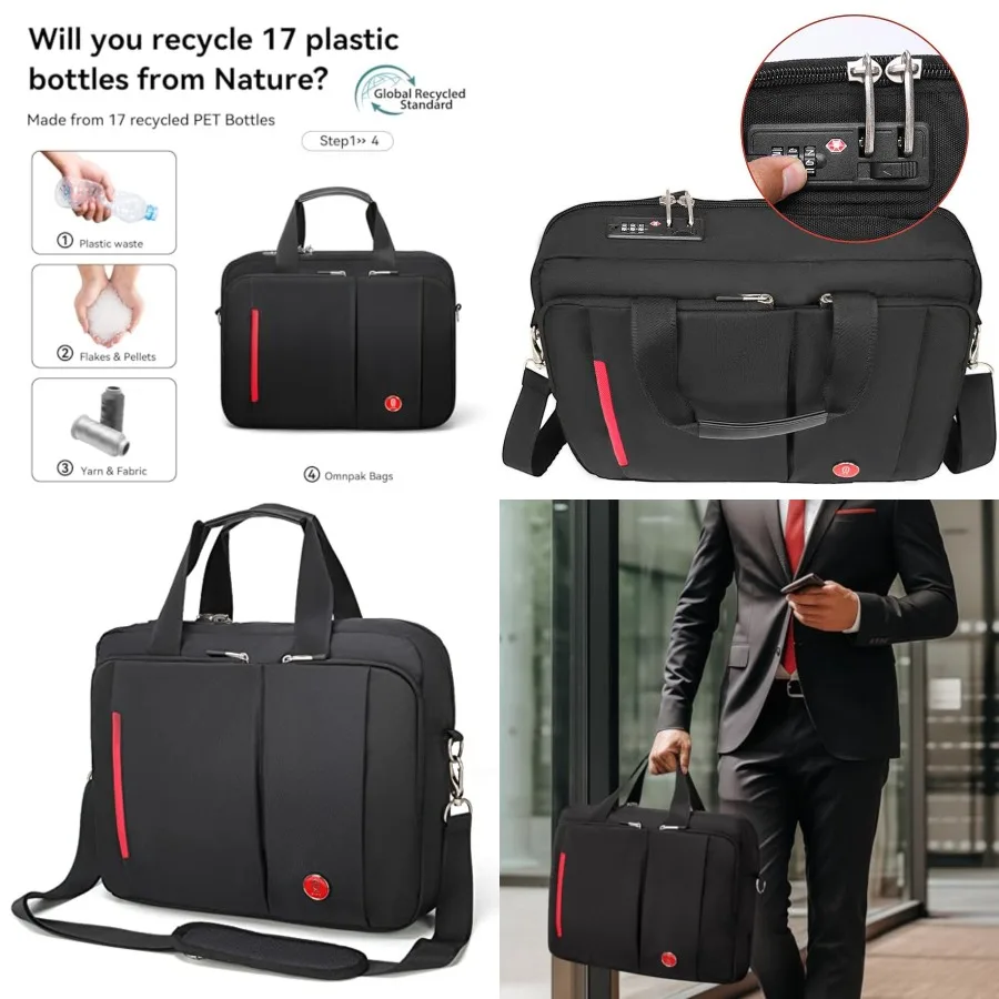 15.6 inch Laptop Briefcase with Combination Lock,Anti Theft Notary Bag Locking Laptop Bag Water-Repellent Shoulder Messenger Bag for Men Women
15.6 inch Laptop Briefcase with Combination Lock,Anti Theft Notary Bag Locking Laptop Bag Water-Repellent Shoulder Messenger Bag for Men Women