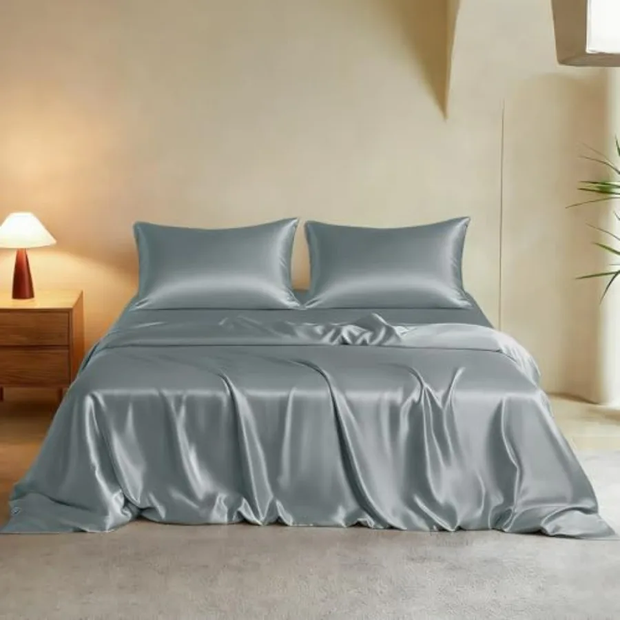 Luxury Queen Silk Duvet Cover Set 3 Pieces, Extra Soft, Breathable and Cooling Bedding Set, Machine Washable and Durable, 1 Duv
Luxury Queen Silk Duvet Cover Set 3 Pieces, Extra Soft, Breathable and Cooling Bedding Set, Machine Washable and Durable, 1 Duv