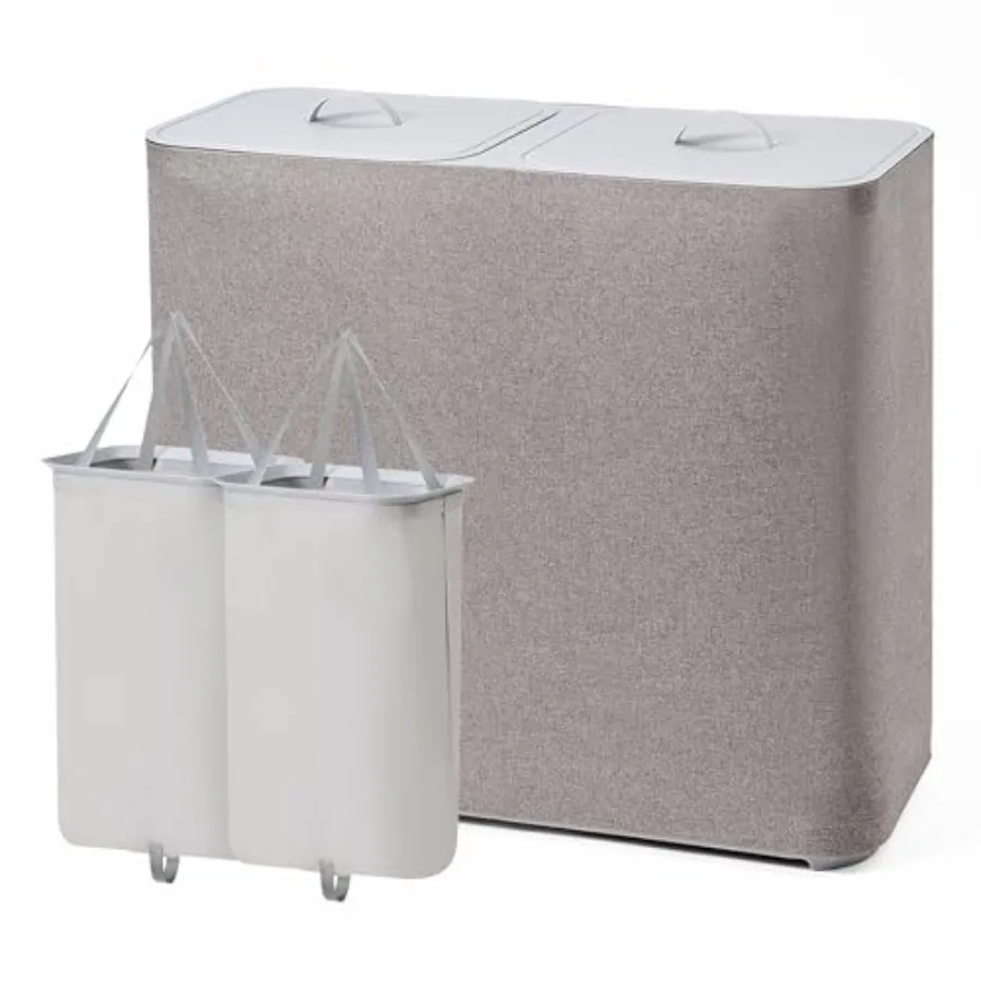 Double Laundry Hamper with Lid and Removable Laundry BagsLarge 2 Dividers Dirty Clothes Basket for LaundryRoom/Bedroom/Bathroom
Double Laundry Hamper with Lid and Removable Laundry BagsLarge 2 Dividers Dirty Clothes Basket for LaundryRoom/Bedroom/Bathroom