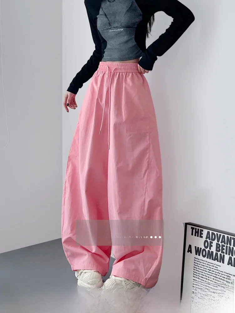 Pink Wide Leg Pants Women's Loose Lazy Loose Feeling Sports Walking Pants High Waist Straight Tube Pants Commute Style
Pink Wide Leg Pants Women's Loose Lazy Loose Feeling Sports Walking Pants High Waist Straight Tube Pants Commute Style