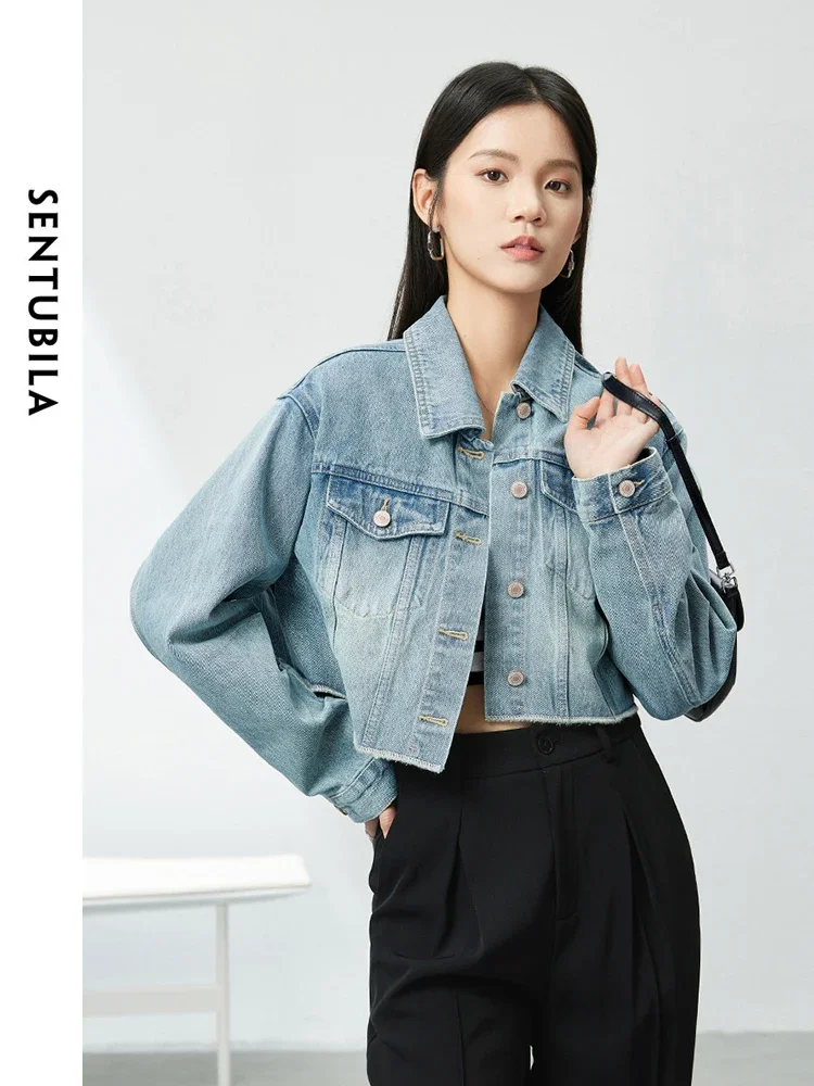 SENTUBILA 100% Cotton Washed Denim Jackets for Women 2025 Spring Casual Loose Turn Down Collar Fashion Short Jacket W41W54341
SENTUBILA 100% Cotton Washed Denim Jackets for Women 2025 Spring Casual Loose Turn Down Collar Fashion Short Jacket W41W54341