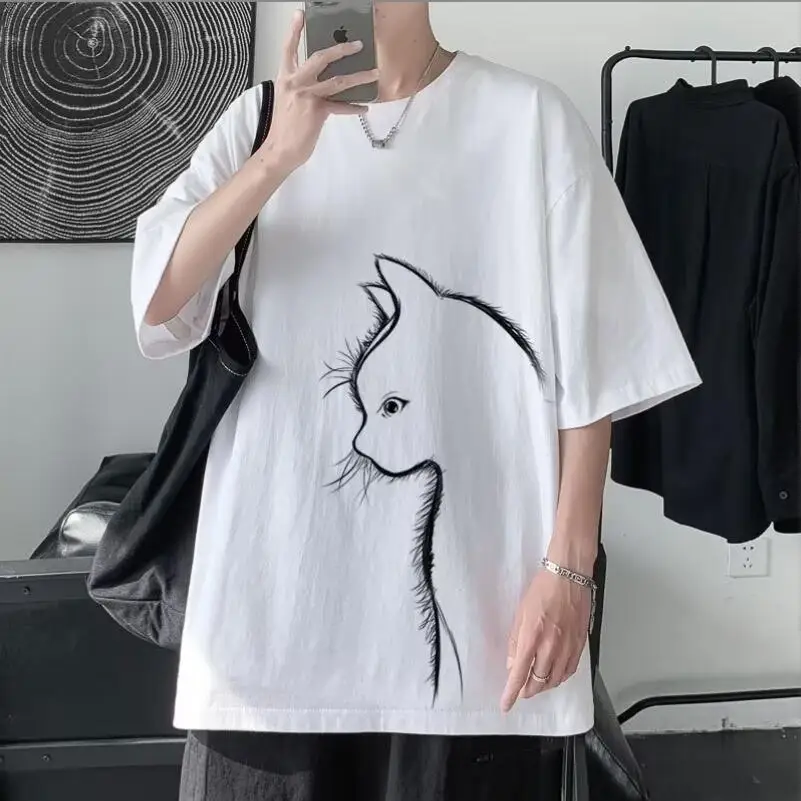 2023 Summer T-shirt Men Oversized Cartoon Cat Print Tees High Street Unisex Top T shirts Loose Cotton T-shirt Men Daily w500
2023 Summer T-shirt Men Oversized Cartoon Cat Print Tees High Street Unisex Top T shirts Loose Cotton T-shirt Men Daily w500
