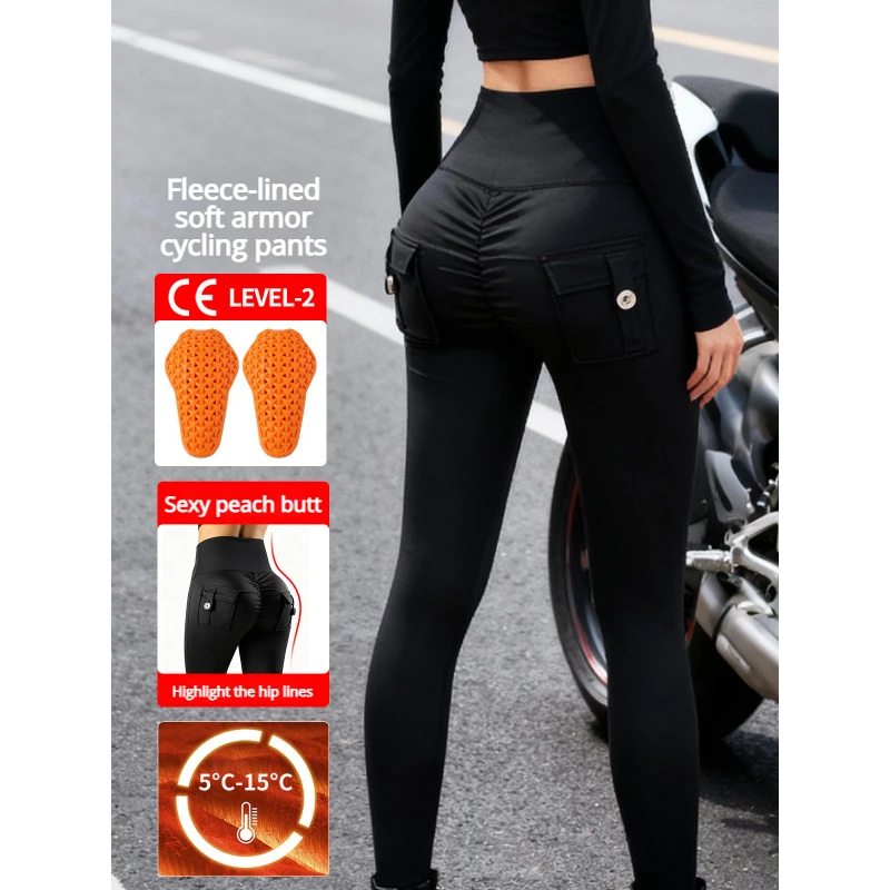 WOSAWE Women Motorcycle Pants Winter Motocross Riding Pants with CE Knee Pads Fleece Thermal Honey Peach Hip Lift Fitness Pants
WOSAWE Women Motorcycle Pants Winter Motocross Riding Pants with CE Knee Pads Fleece Thermal Honey Peach Hip Lift Fitness Pants