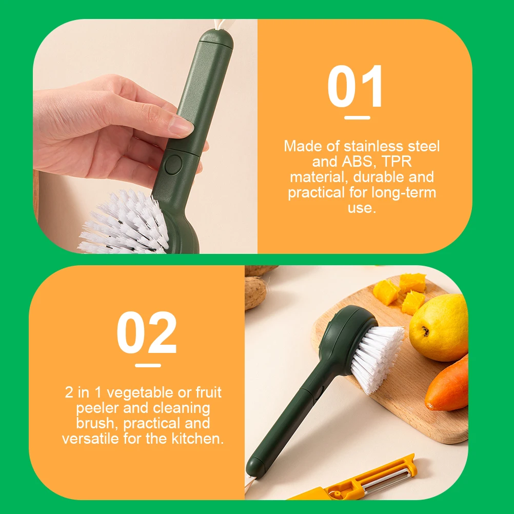 2 in 1 Multifunctional Kitchen Tool ABS Material Fruit Vegetable Peeler Brush Easy Use Potato Cleaner Carrot Scrubber Veggie
2 in 1 Multifunctional Kitchen Tool ABS Material Fruit Vegetable Peeler Brush Easy Use Potato Cleaner Carrot Scrubber Veggie
