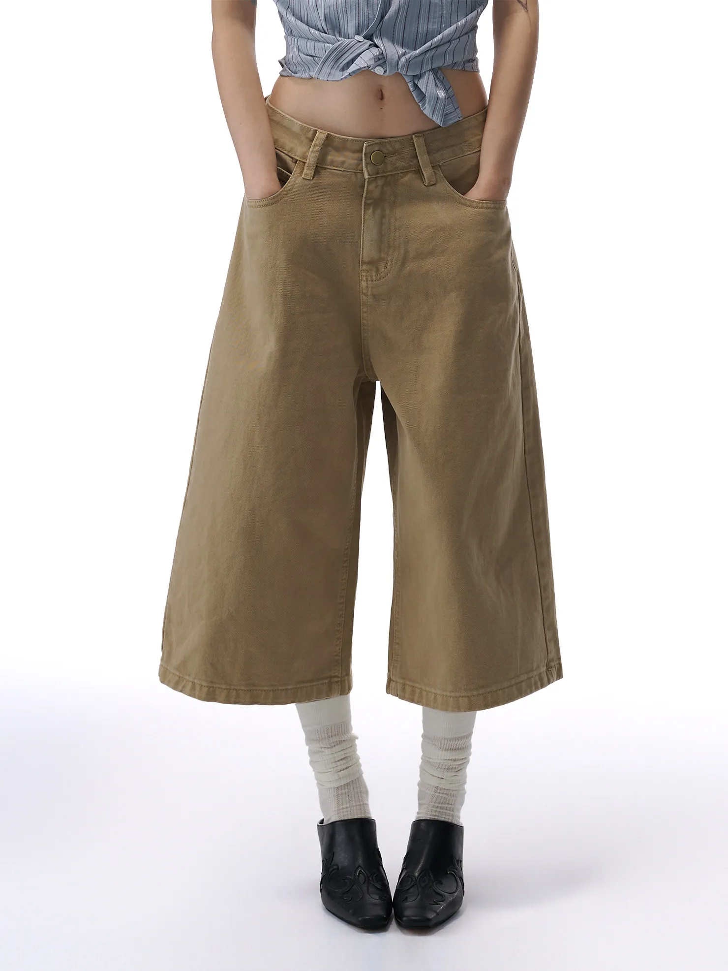 ZHISILAO New Khaki Wide Leg Calf-length Jeans Women Vintage Casual High Waist Cargo Denim Pants Streetwear Summer 2026
ZHISILAO New Khaki Wide Leg Calf-length Jeans Women Vintage Casual High Waist Cargo Denim Pants Streetwear Summer 2026