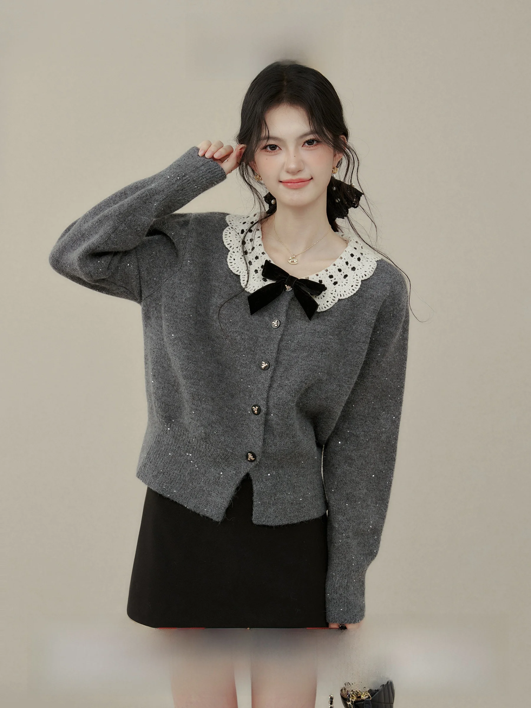 ay Knot кукольный воротник открытый кардиган женский внутренний irt Garden Series Camere свитер теплый осенний сезон длинный све
ay Knot кукольный воротник открытый кардиган женский внутренний irt Garden Series Camere свитер теплый осенний сезон длинный све