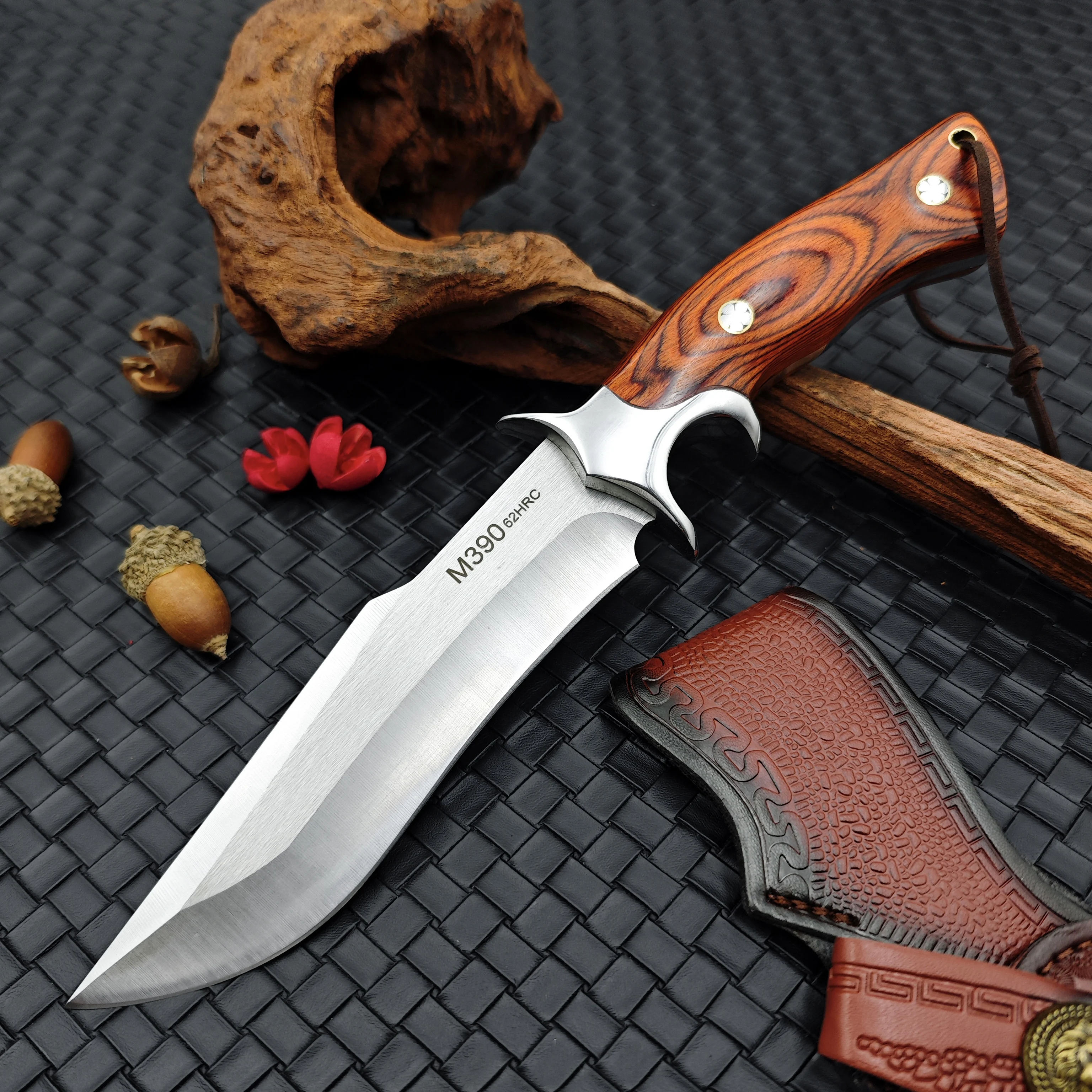 M390 Blade Wood Handle Tactical Knife Edc Self defense Combat Knives Hunting Tool Camping Survival Knife with Leather Sheath
M390 Blade Wood Handle Tactical Knife Edc Self defense Combat Knives Hunting Tool Camping Survival Knife with Leather Sheath