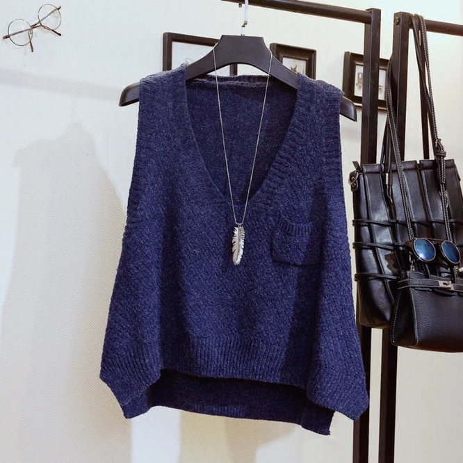 Vests Women Simple Classic Spring Autumn Femme Knitted Outwear Young Lovely All-match Striped Schoolgirls Sleeveless Jacket Navy
Vests Women Simple Classic Spring Autumn Femme Knitted Outwear Young Lovely All-match Striped Schoolgirls Sleeveless Jacket Navy