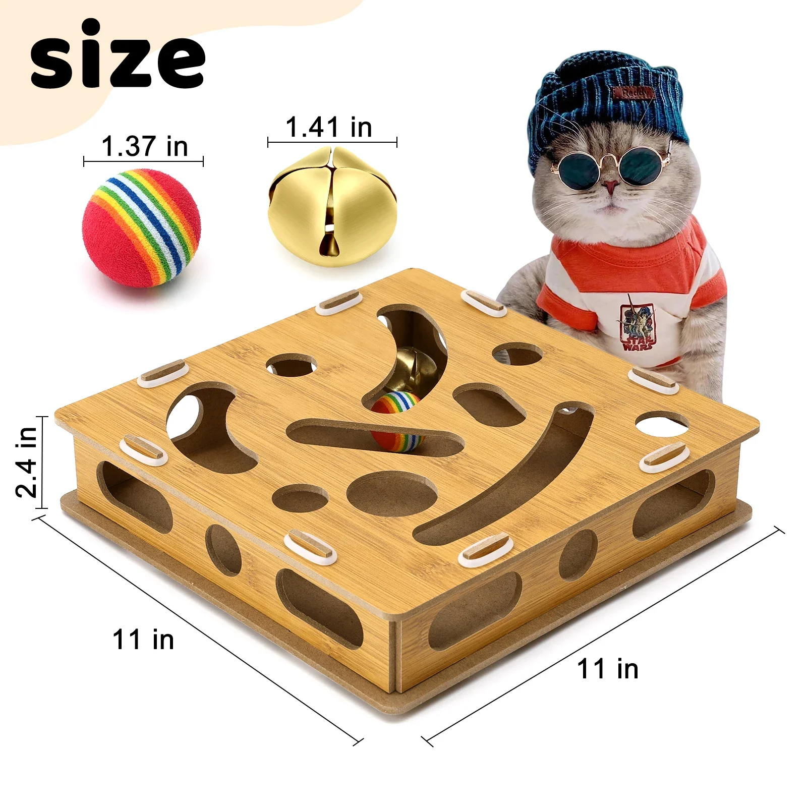Interactive Cat Toy Puzzle Box Wooden Treat Maze Play For Toy Box Fun Interactive Cat Toy Hide and Seek Cat Agility Toys Snake
Interactive Cat Toy Puzzle Box Wooden Treat Maze Play For Toy Box Fun Interactive Cat Toy Hide and Seek Cat Agility Toys Snake