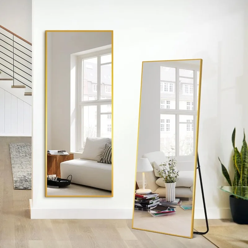 Full Body Mirror Full Length Mirror with Gold Aluminum Alloy Frame Mirror Full Length with Stand Wall Mounted
Full Body Mirror Full Length Mirror with Gold Aluminum Alloy Frame Mirror Full Length with Stand Wall Mounted