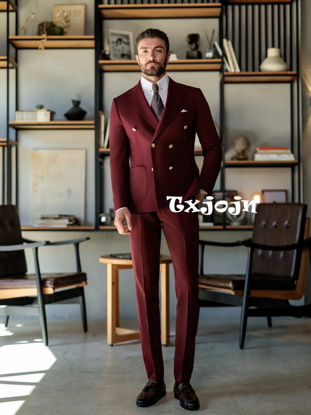 Wine Red Suit Set 2 Pieces Blazer Pants Engagement Tuxedo For Men Stylish Classy Double Breasted Men's Formal Suits Customized
Wine Red Suit Set 2 Pieces Blazer Pants Engagement Tuxedo For Men Stylish Classy Double Breasted Men's Formal Suits Customized