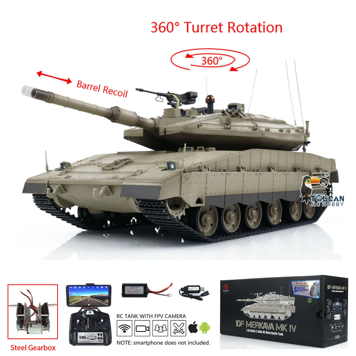 1/16 Heng Long 3958 RC танки IDF Merkava MK IV модели камер с видом от первого лица эффект дыма инфракрасная битва металлическая коробка передач армейские игрушечные автомобили
1/16 Heng Long 3958 RC танки IDF Merkava MK IV модели камер с видом от первого лица эффект дыма инфракрасная битва металлическая коробка передач армейские игрушечные автомобили