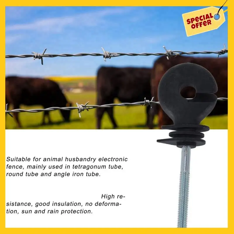 Abcy50pcs Flat Nut Insulators Electric Fence Insulators Threaded Electric Fence Insulation Spiral Insulators For Livestock
Abcy50pcs Flat Nut Insulators Electric Fence Insulators Threaded Electric Fence Insulation Spiral Insulators For Livestock