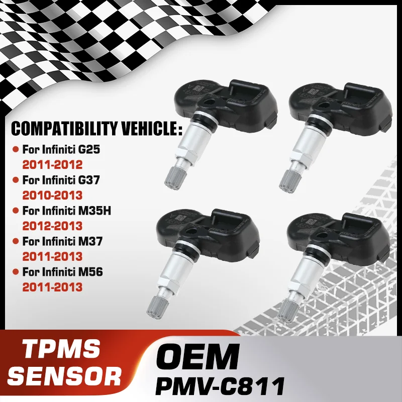 PMV-C811 Car TPMS Tire Pressure Sensor Monitoring System For Infiniti G25 Infiniti G37 Infiniti M35H Infiniti M37 Infiniti M56
PMV-C811 Car TPMS Tire Pressure Sensor Monitoring System For Infiniti G25 Infiniti G37 Infiniti M35H Infiniti M37 Infiniti M56