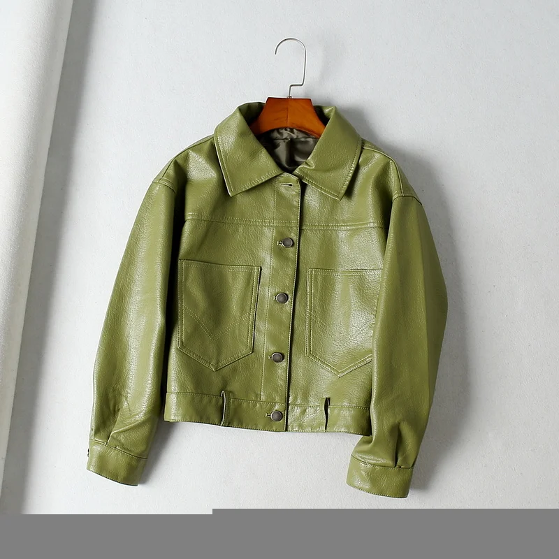 New Soft Faux Leather Jacket Autumn 2023 Women Street Casual Pu Leather Jacket Turn-down Collar Ladies Biker Leather Jacket
New Soft Faux Leather Jacket Autumn 2023 Women Street Casual Pu Leather Jacket Turn-down Collar Ladies Biker Leather Jacket