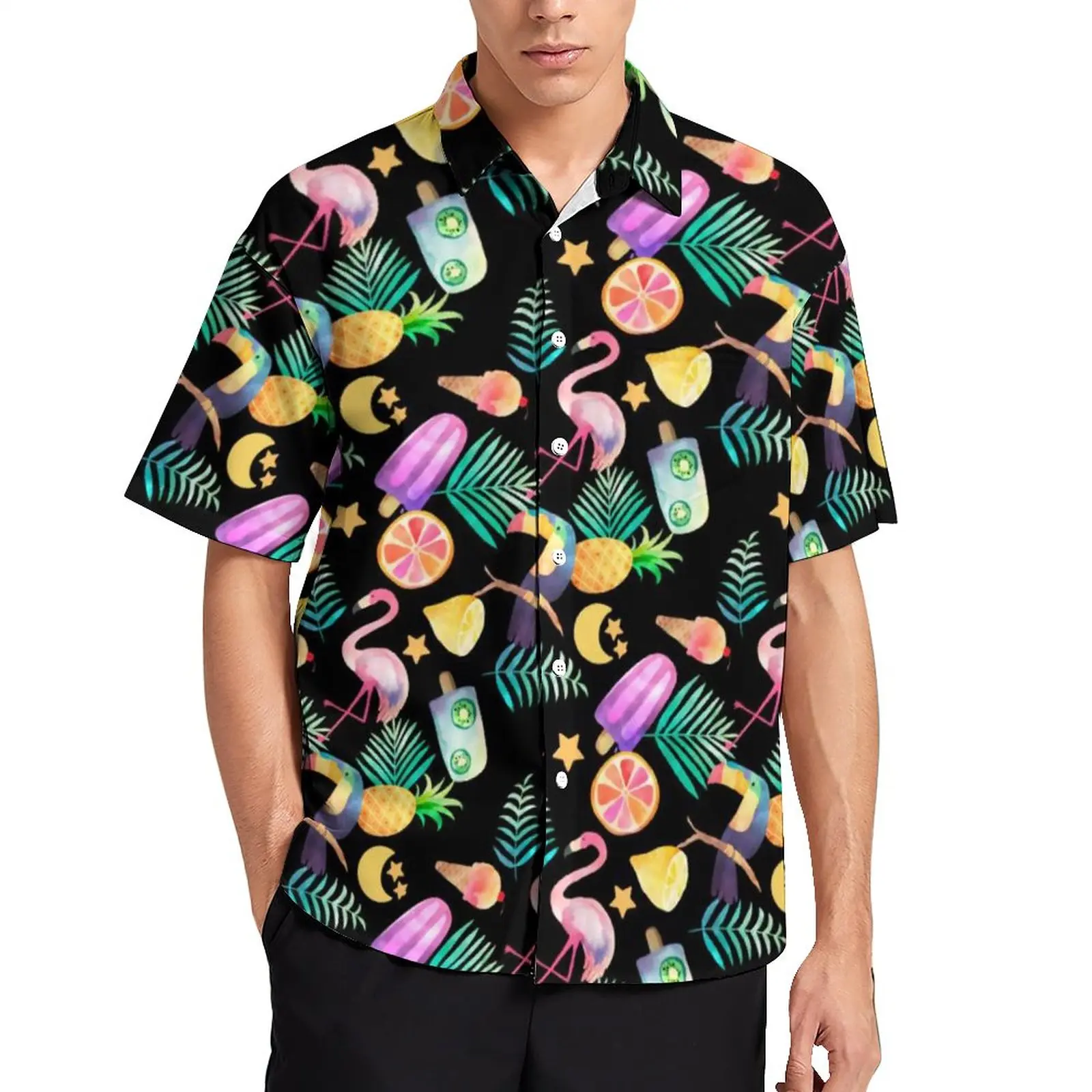 Pink Flamingo Print Casual Shirts Colorful Fun Tropical Summer Shirt Short-Sleeved Streetwear Blouses Man Large Size
Pink Flamingo Print Casual Shirts Colorful Fun Tropical Summer Shirt Short-Sleeved Streetwear Blouses Man Large Size