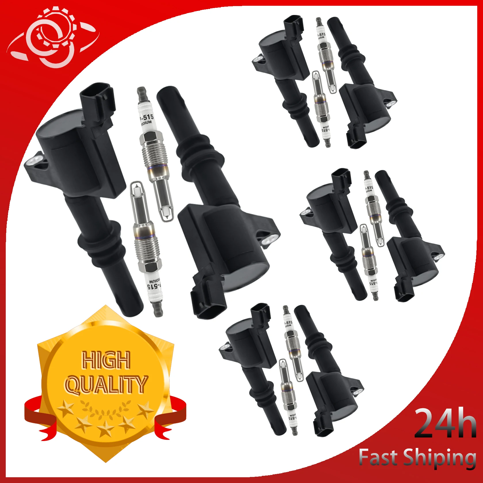 3L3E-12A366-CA 8PCS Ignition Coil Spark Plug Set SP515 Compatible With Ford F-150 Expedition Mustang Lincoln 5.4L 4.6L
3L3E-12A366-CA 8PCS Ignition Coil Spark Plug Set SP515 Compatible With Ford F-150 Expedition Mustang Lincoln 5.4L 4.6L