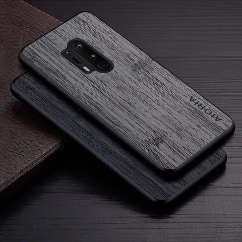 Case for OnePlus 8 Pro 8T 5G funda bamboo wood pattern Leather phone cover Luxury coque for OnePlus 8 Pro case capa