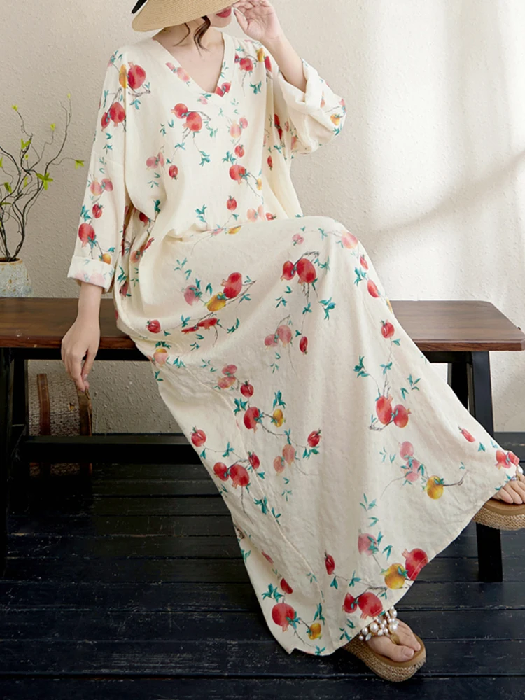 Loose Casual Straight Dresses 2025 Woman Long Dresses Cotton Linen Printed Floral Summer Dress Vintage Thin Long Sleeve Dresses
Loose Casual Straight Dresses 2025 Woman Long Dresses Cotton Linen Printed Floral Summer Dress Vintage Thin Long Sleeve Dresses