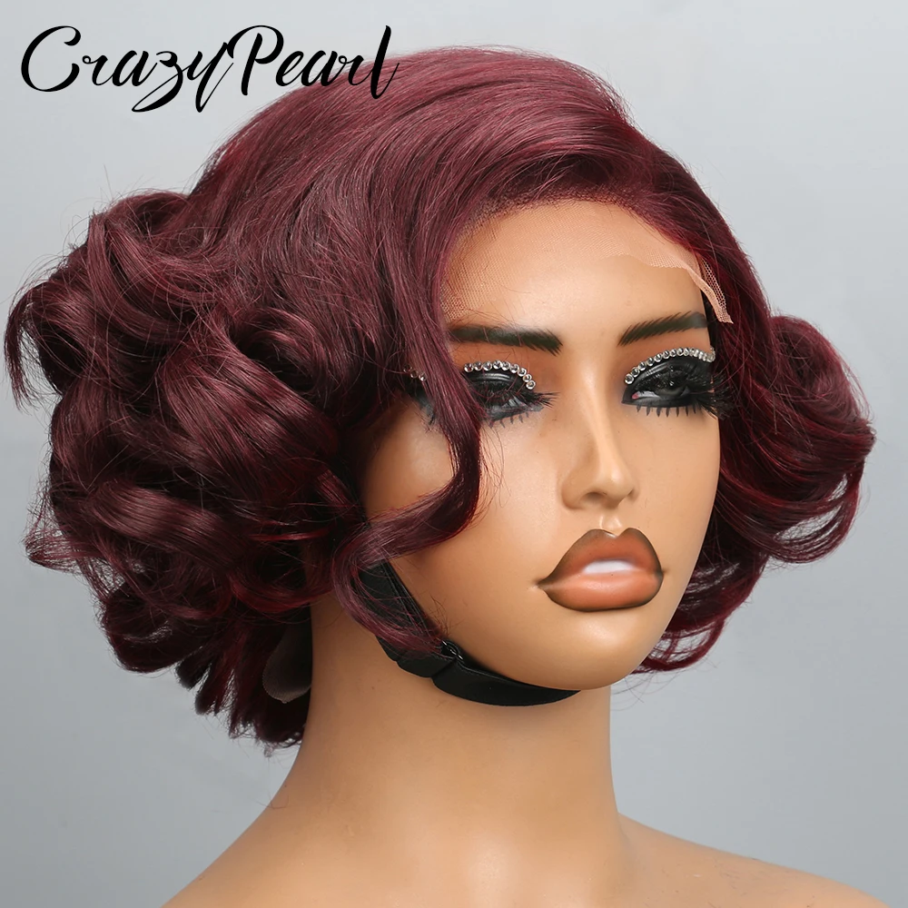 Burgundy 99J Lace Front Wig Human Hair Short Bob Wavy Wine Red Pre Plucked Natural Hairline Elegant Vintage Style Ready to Wear
Burgundy 99J Lace Front Wig Human Hair Short Bob Wavy Wine Red Pre Plucked Natural Hairline Elegant Vintage Style Ready to Wear