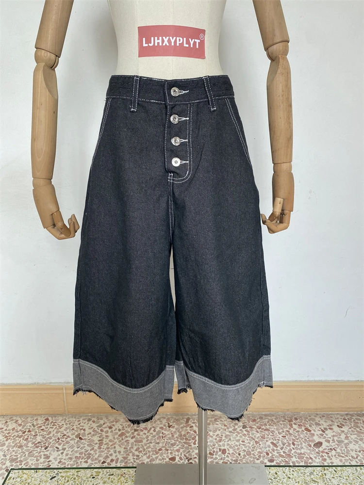 Summer Women's Calf-length Jeans Cool Girl Retro Black Single Breasted Denim Cropped Trousers Female High Waist Capris Pants
Summer Women's Calf-length Jeans Cool Girl Retro Black Single Breasted Denim Cropped Trousers Female High Waist Capris Pants