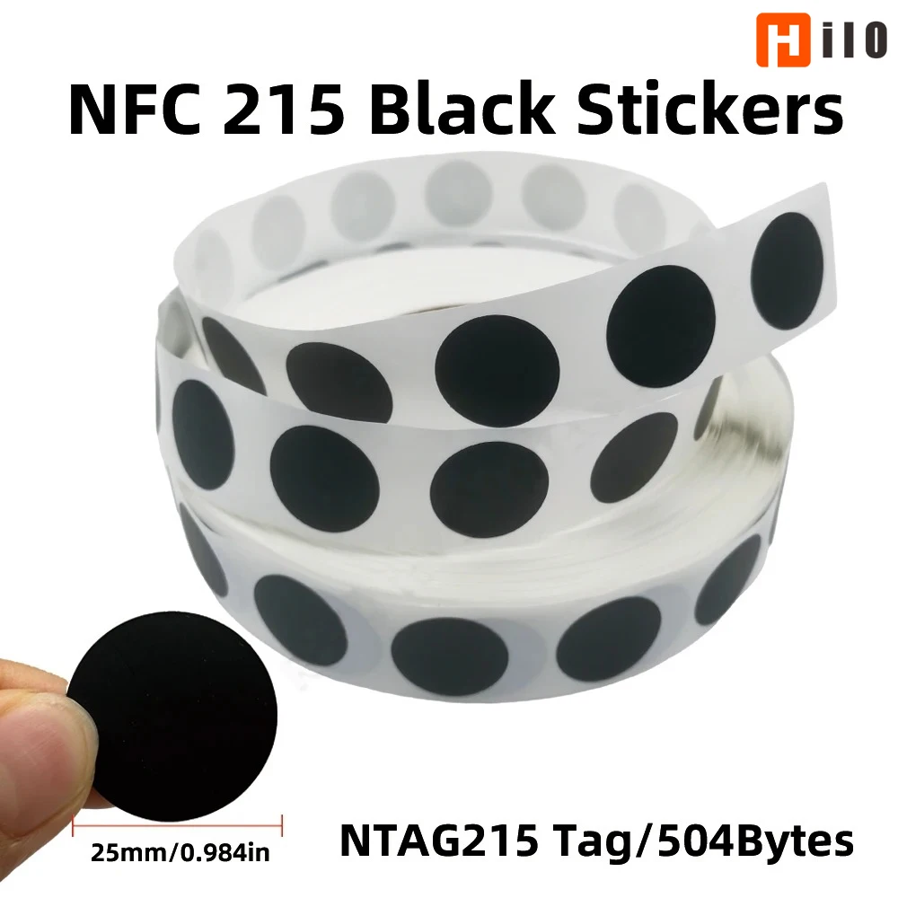 Black Ntag 215 NFC Phone Available RFID Tags Stickers Adhesive Label NFC Ntag215 13.56MHz Self-adhesive Tag ISO14443A Sticker
Black Ntag 215 NFC Phone Available RFID Tags Stickers Adhesive Label NFC Ntag215 13.56MHz Self-adhesive Tag ISO14443A Sticker