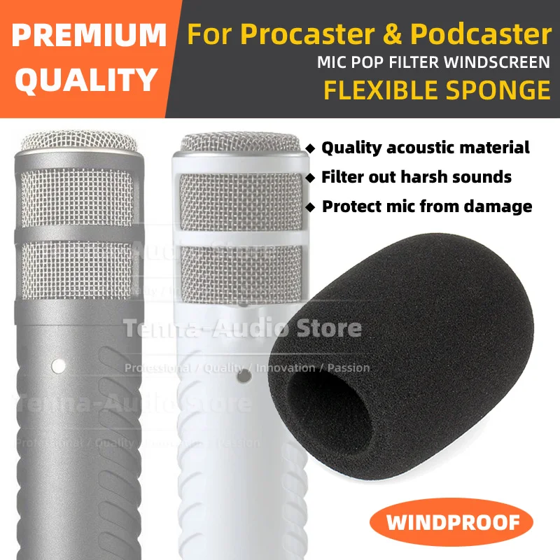 For RODE Procaster Podcaster Windproof Foam Mic Windshield Pop Filter Windscreen Microphone Shield Cover Windproof Sponge
For RODE Procaster Podcaster Windproof Foam Mic Windshield Pop Filter Windscreen Microphone Shield Cover Windproof Sponge