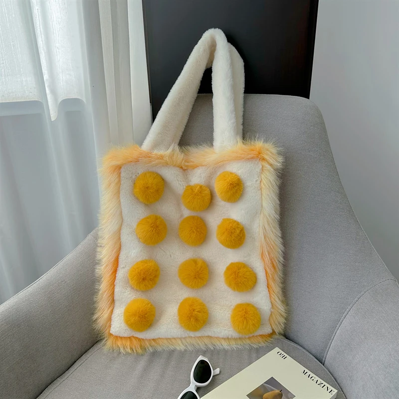 Japan Style Fashion Faux Fur Bags For Women Luxury Designer Handbags Purses 2023 New In Polyester Ball Plush Trim Slim Shoulder
Japan Style Fashion Faux Fur Bags For Women Luxury Designer Handbags Purses 2023 New In Polyester Ball Plush Trim Slim Shoulder