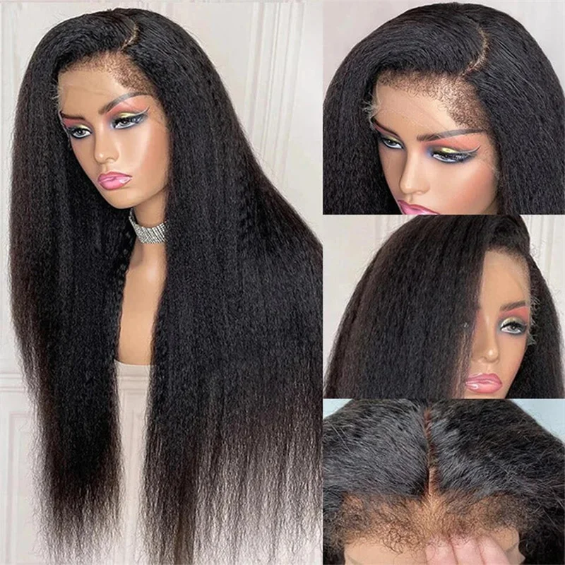 Preplucked 180Density Long Soft 26“ Kinky Straight Natural Black Yaki Lace Front Wig For Women With Baby Hair Synthetic Glueless
Preplucked 180Density Long Soft 26“ Kinky Straight Natural Black Yaki Lace Front Wig For Women With Baby Hair Synthetic Glueless