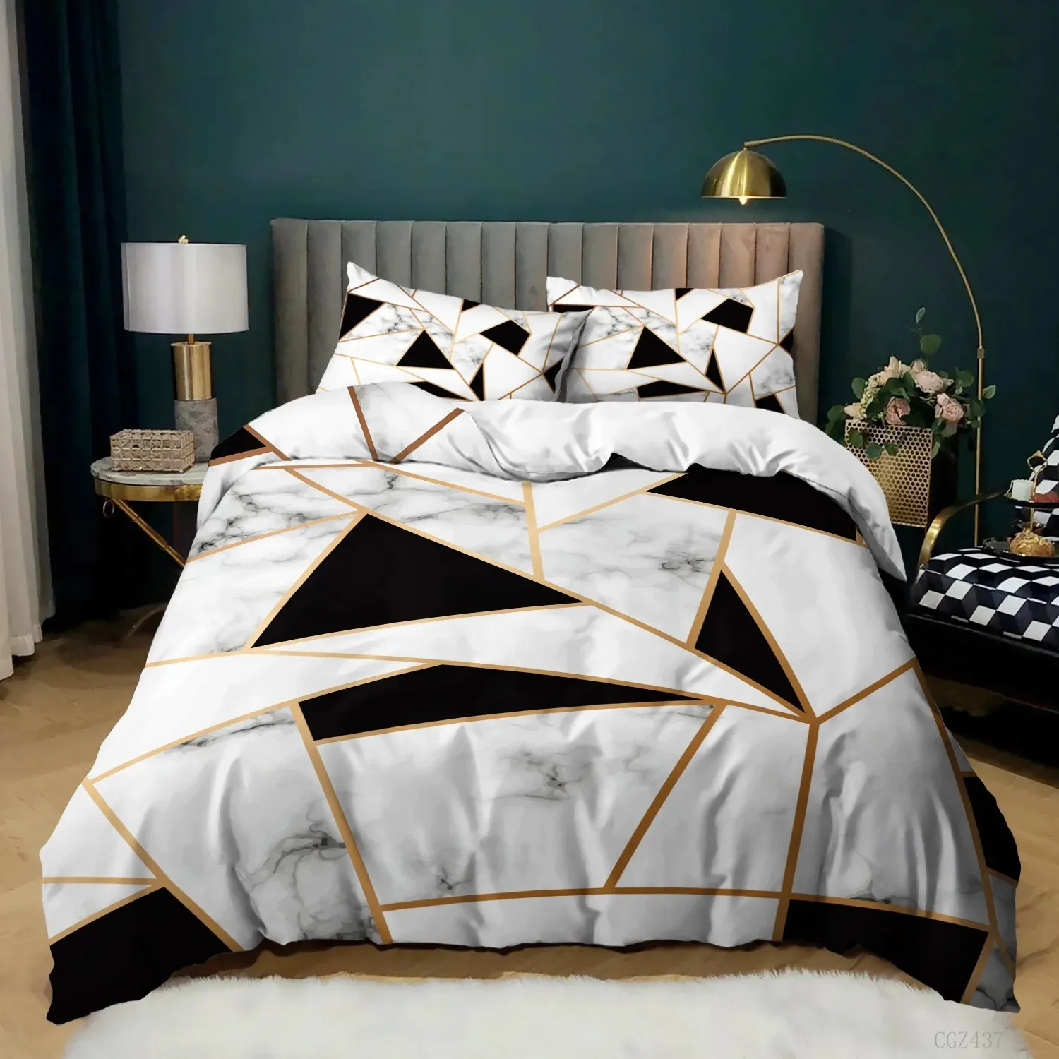 Luxury Black Marble Duvet Cover Set Queen/King/Full/Twin Size Bedding Set Geometric White Marble Comforter Cover For Men Women
Luxury Black Marble Duvet Cover Set Queen/King/Full/Twin Size Bedding Set Geometric White Marble Comforter Cover For Men Women