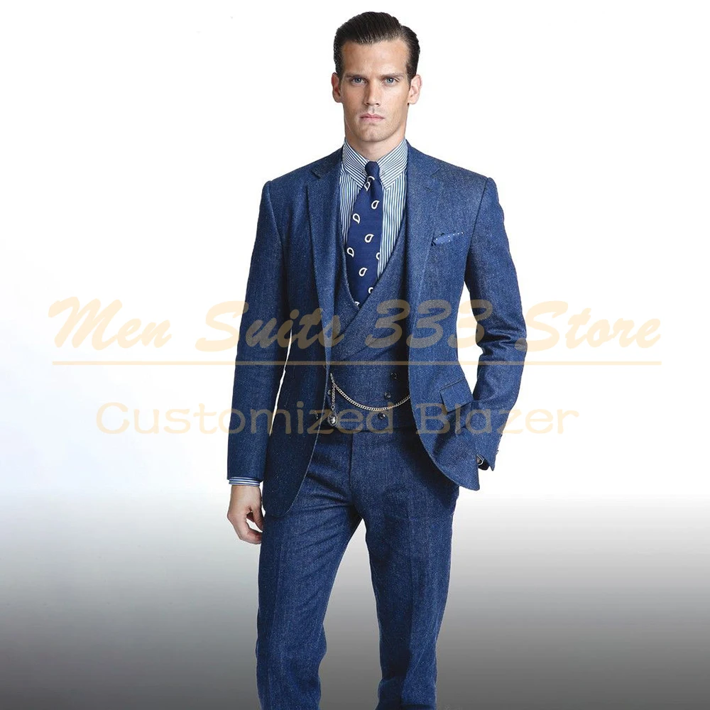 Daily Denim Men's 3 Piece Suits Fashion Jacket Pants Vest High Quality Customzied Business Male Clothing Outfits Costume Homme
Daily Denim Men's 3 Piece Suits Fashion Jacket Pants Vest High Quality Customzied Business Male Clothing Outfits Costume Homme