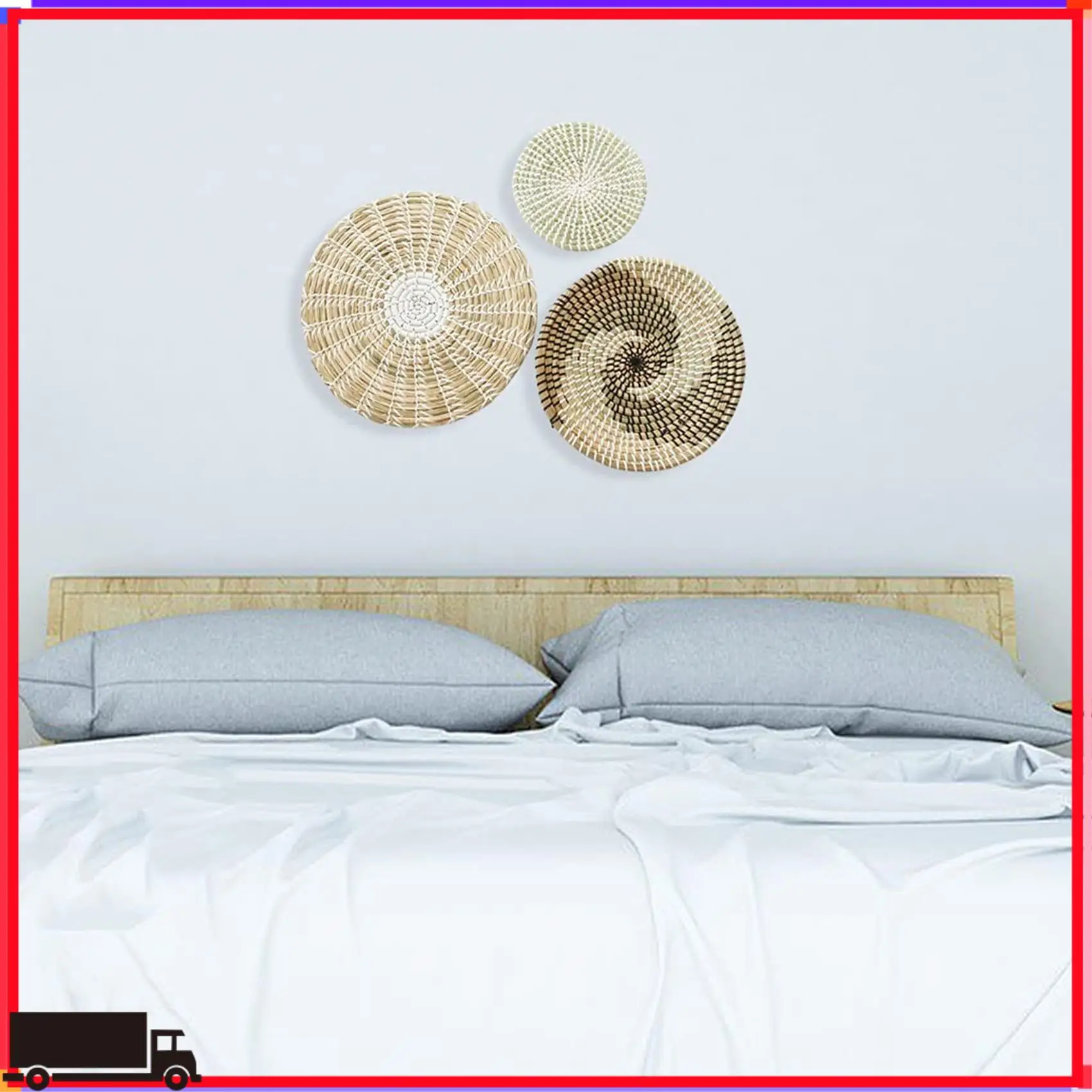 Premium Set Of 3 Wall Decor Wicker Baskets Natural Woven Seagrass Hanging Flat Baskets Ornament Boho Round Basket For Wall Decor
Premium Set Of 3 Wall Decor Wicker Baskets Natural Woven Seagrass Hanging Flat Baskets Ornament Boho Round Basket For Wall Decor