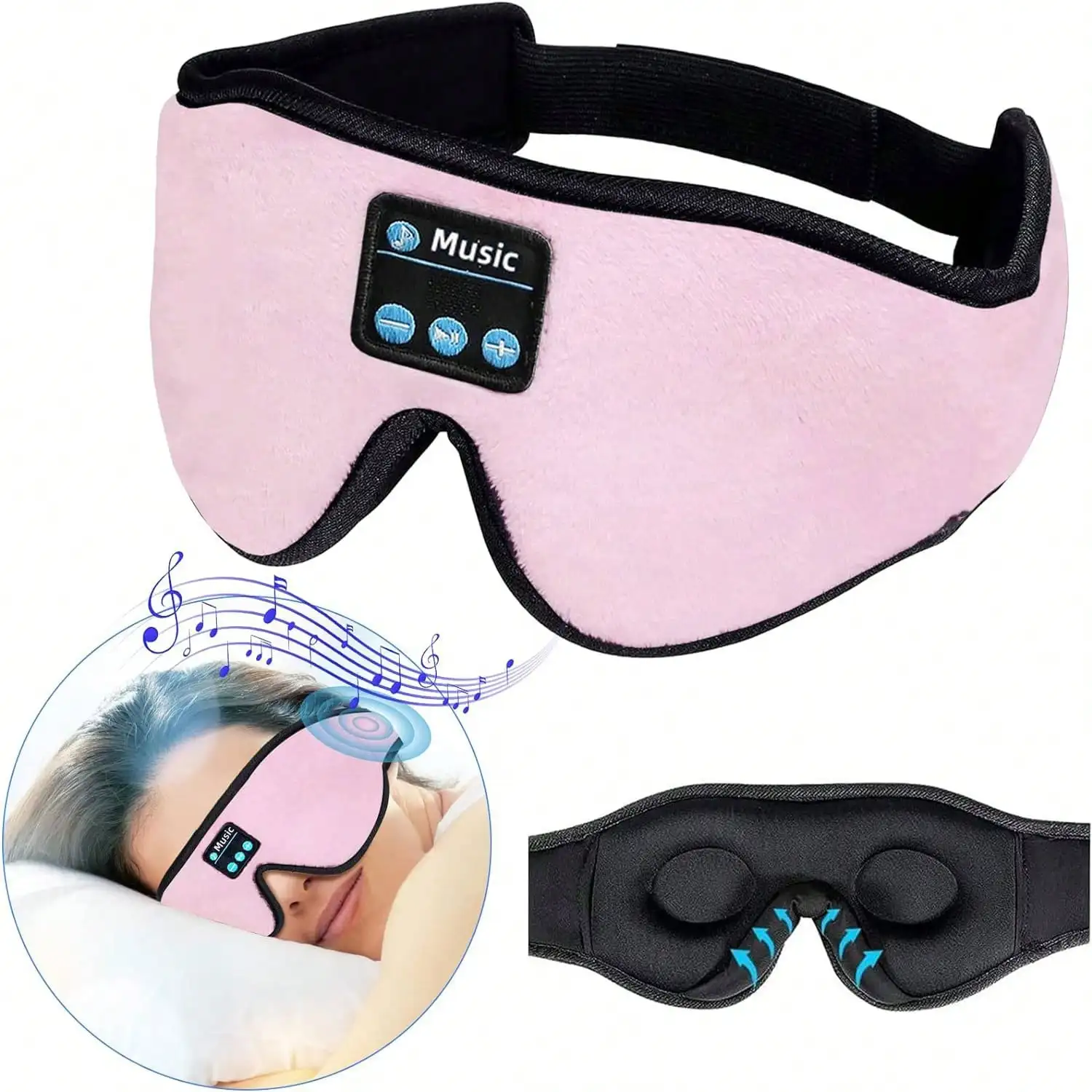 3D Sleep Eye Mask With Wireless Headphones - Ultra-Thin High-Definition Stereo Speakers, Comfortable For Sleeping, Travel, Yoga And Meditation (Unisex)
3D Sleep Eye Mask With Wireless Headphones - Ultra-Thin High-Definition Stereo Speakers, Comfortable For Sleeping, Travel, Yoga And Meditation (Unisex)