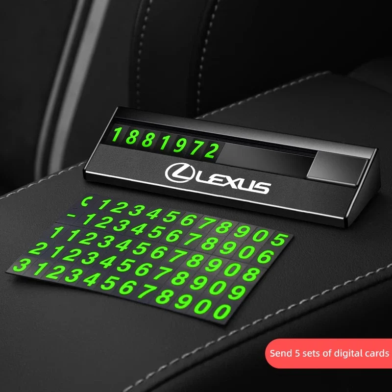 Emblems Car Temporary Parking Card Magnetic Phone Number Plate For Lexus F-SPORT ES RX NX LS UX LM LX GX LC RZ IS CT GS RC HS SC
