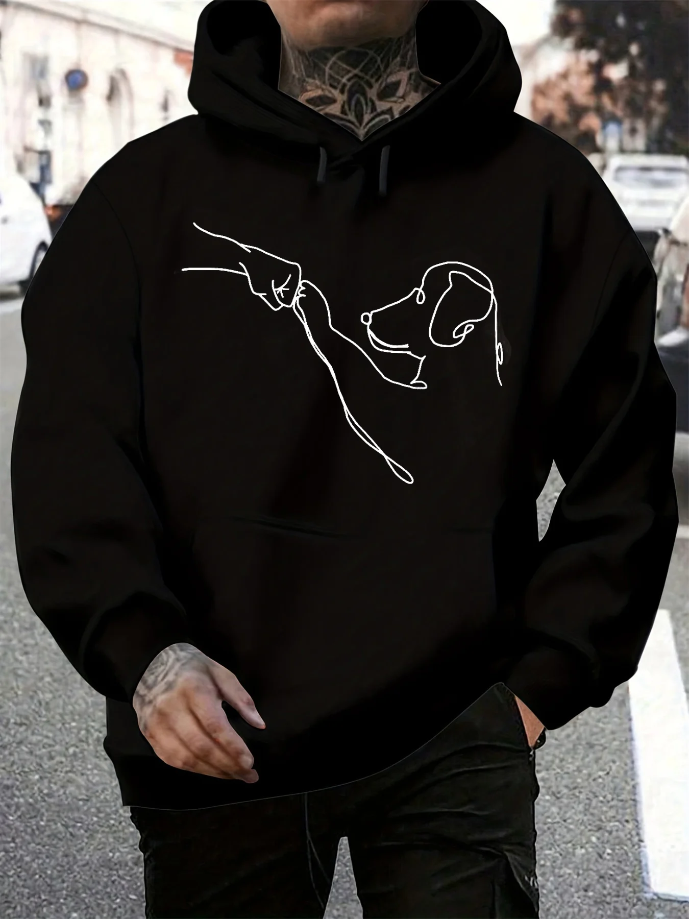 Мужская осенне-зимняя повседневная модная свободная толстовка с капюшоном и теплый пуловер с длинными рукавами и принтом собачьего кулака
Мужская осенне-зимняя повседневная модная свободная толстовка с капюшоном и теплый пуловер с длинными рукавами и принтом собачьего кулака