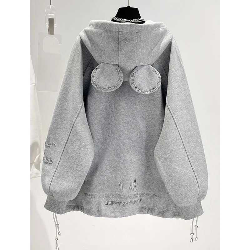 Thickened Fleece Lined Jacket Women's Loose Long Sleeve Hoodie Korean Style Commute Wind Autumn Winter New Arrival Fashionable
Thickened Fleece Lined Jacket Women's Loose Long Sleeve Hoodie Korean Style Commute Wind Autumn Winter New Arrival Fashionable