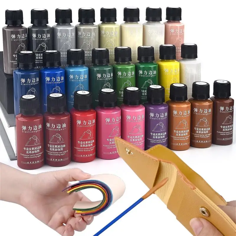 28 Pcs/Set Matte Leather Edge Oil Finish Finishing Agent Elastic Edge Sealing Liquid For Various Leather Crafts Accessories Dye
28 Pcs/Set Matte Leather Edge Oil Finish Finishing Agent Elastic Edge Sealing Liquid For Various Leather Crafts Accessories Dye