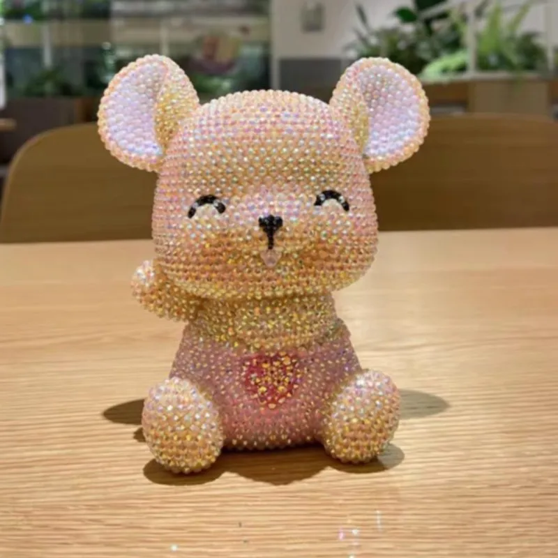 DIY Rhinestone Little Rat Coin Deposit Jar Cute Pink Mouse Statue Crystal Piggy Bank Diamond Cross Stitch Mosaic Kids Shiny Gift
DIY Rhinestone Little Rat Coin Deposit Jar Cute Pink Mouse Statue Crystal Piggy Bank Diamond Cross Stitch Mosaic Kids Shiny Gift