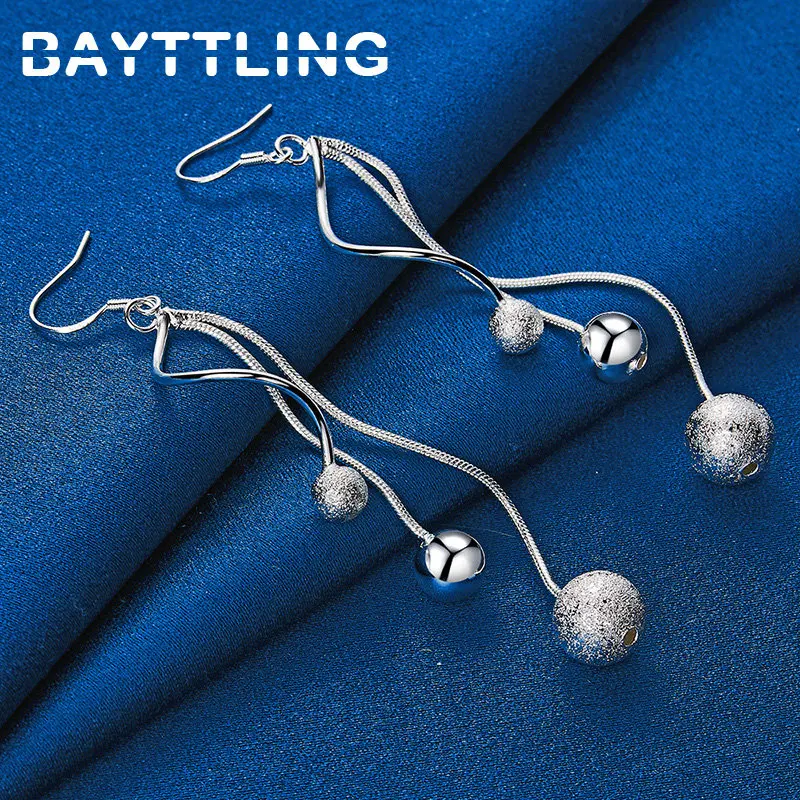 925 Sterling Silver Fashion 85MM Simple Tassel 3 Beads Earrings For Women Charm Wedding Gift Jewelry Accessories
925 Sterling Silver Fashion 85MM Simple Tassel 3 Beads Earrings For Women Charm Wedding Gift Jewelry Accessories