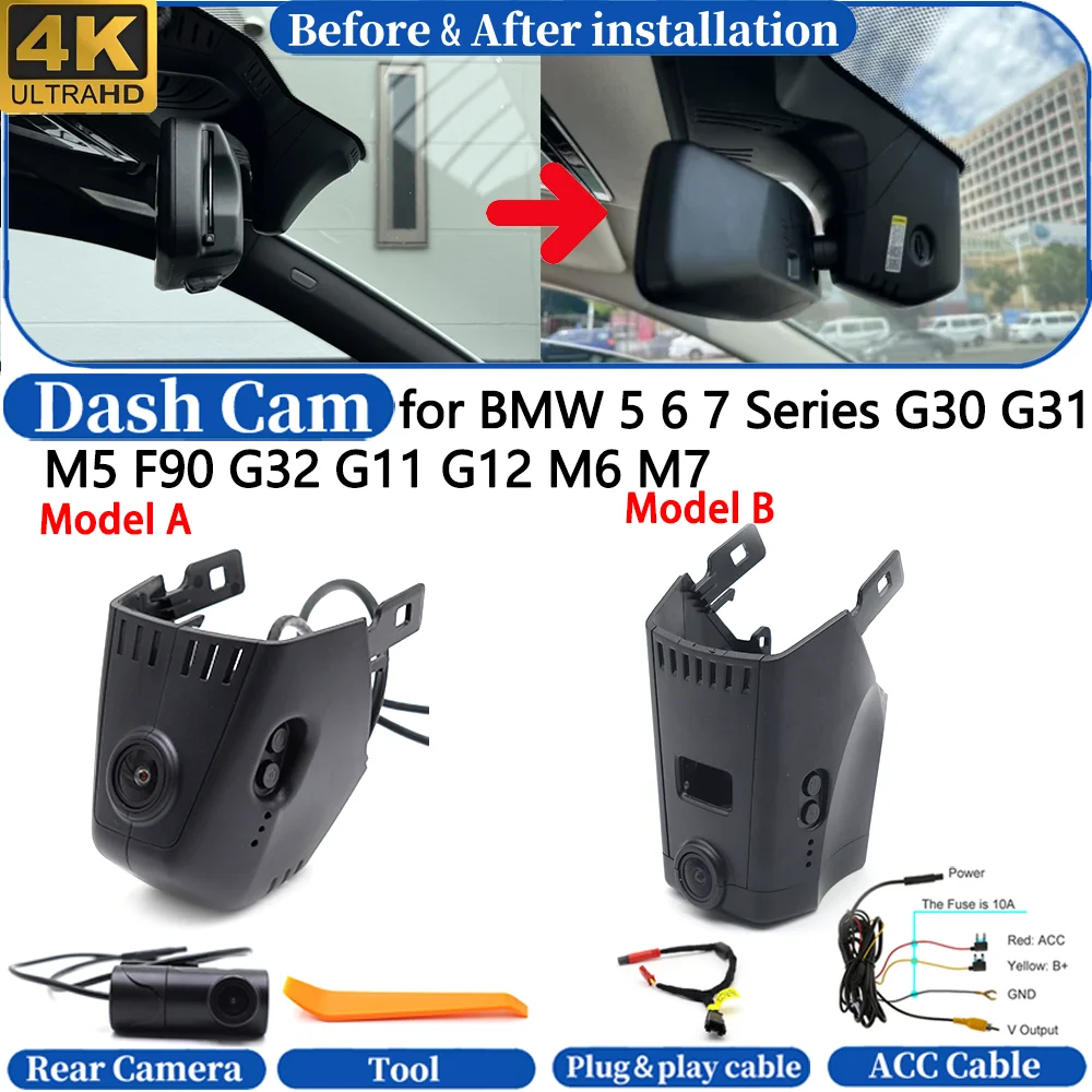 Dash Cam for BMW 5 6 7 Series G30 G31 M5 F90 G32 G11 G12 M6 M7 Front&Rear 4K UHD DVR Dashboard Camera Video Drive Recorder
Dash Cam for BMW 5 6 7 Series G30 G31 M5 F90 G32 G11 G12 M6 M7 Front&Rear 4K UHD DVR Dashboard Camera Video Drive Recorder