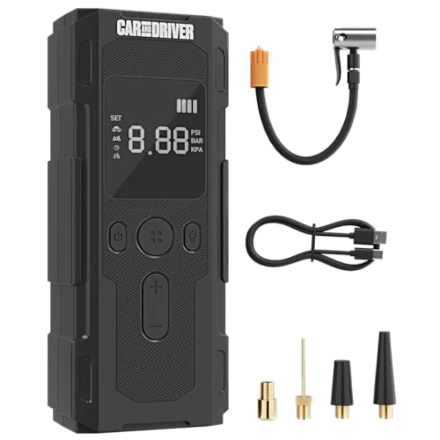 Portable Electric Air Compressor for Car Tires Sports Balls Mattresses with Digital Display Adjustable PSI Built-in Power Bank
Portable Electric Air Compressor for Car Tires Sports Balls Mattresses with Digital Display Adjustable PSI Built-in Power Bank