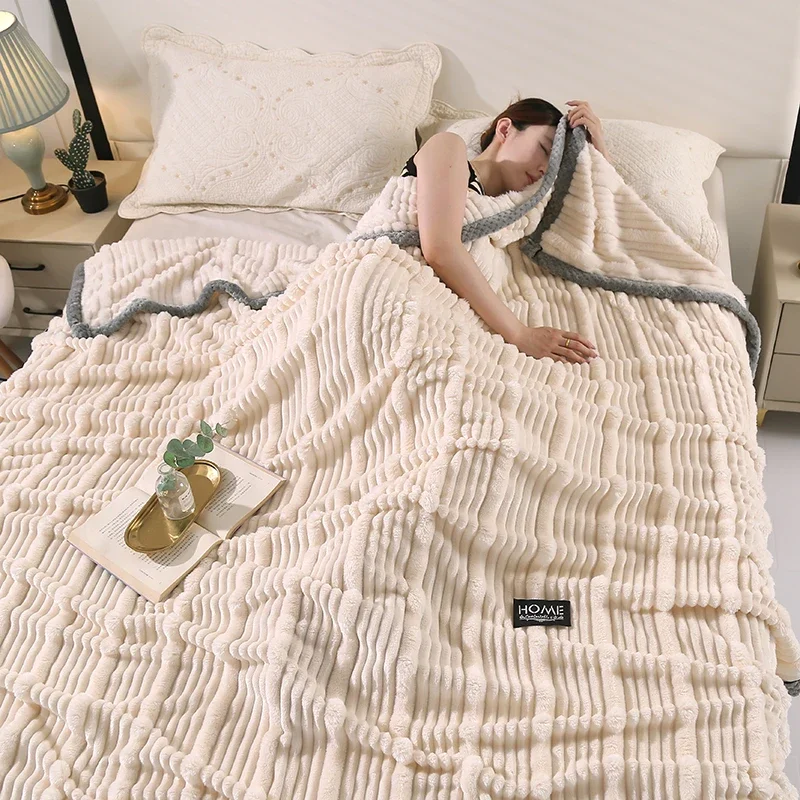 Simple Striped Jacquard Blanket Milk Velvet Throw Blanket Winter Soft Warm Bed Blankets Skin-friendly Soft Flannel Blankets
Simple Striped Jacquard Blanket Milk Velvet Throw Blanket Winter Soft Warm Bed Blankets Skin-friendly Soft Flannel Blankets
