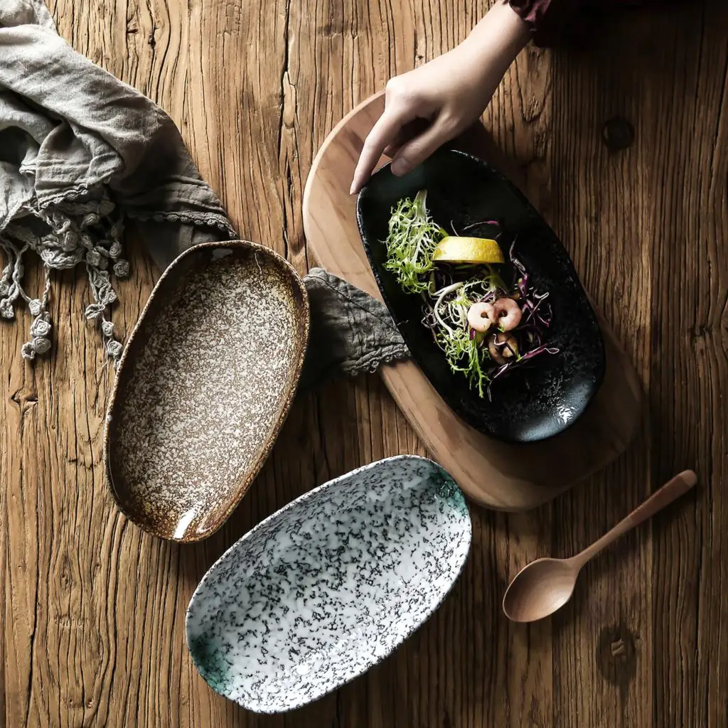 Japanese retro and wind delicate tableware home salad coarse pottery cuisine shaped boat bowl cold dishes snack bowl commercial
Japanese retro and wind delicate tableware home salad coarse pottery cuisine shaped boat bowl cold dishes snack bowl commercial